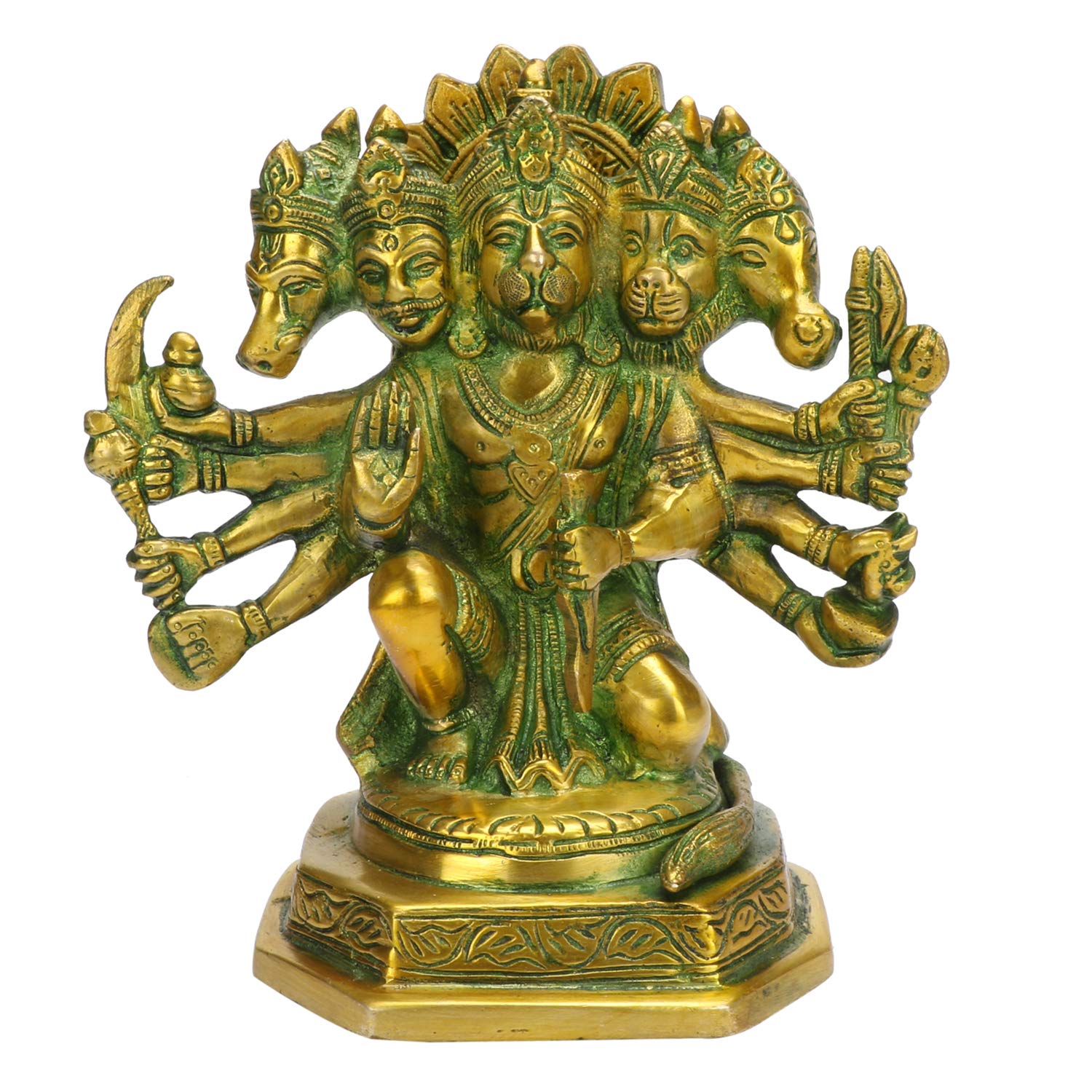 God Panchmukhi Five Faced Bajrang Bali Sankat Mochan Hanuman Idol - 7 Inches