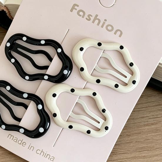 4 Stück Mädchen Haarspangen Metallbasis Punktmuster Rechteck Stern Herzform Haarspangen Kleine Größe Fixierung Unsichtbare Haarspangen Haaraccessoires