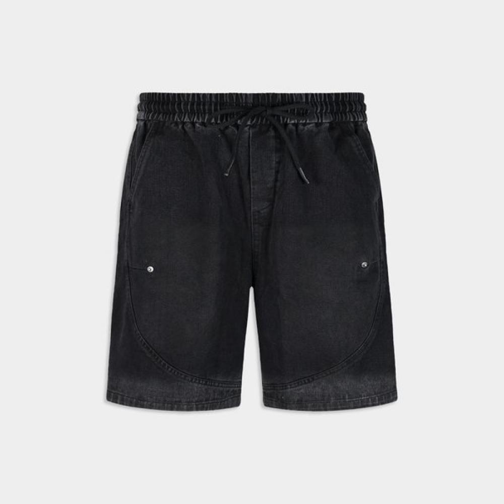 Weekhour Washed Denim Half Pants Black BLACK/M
