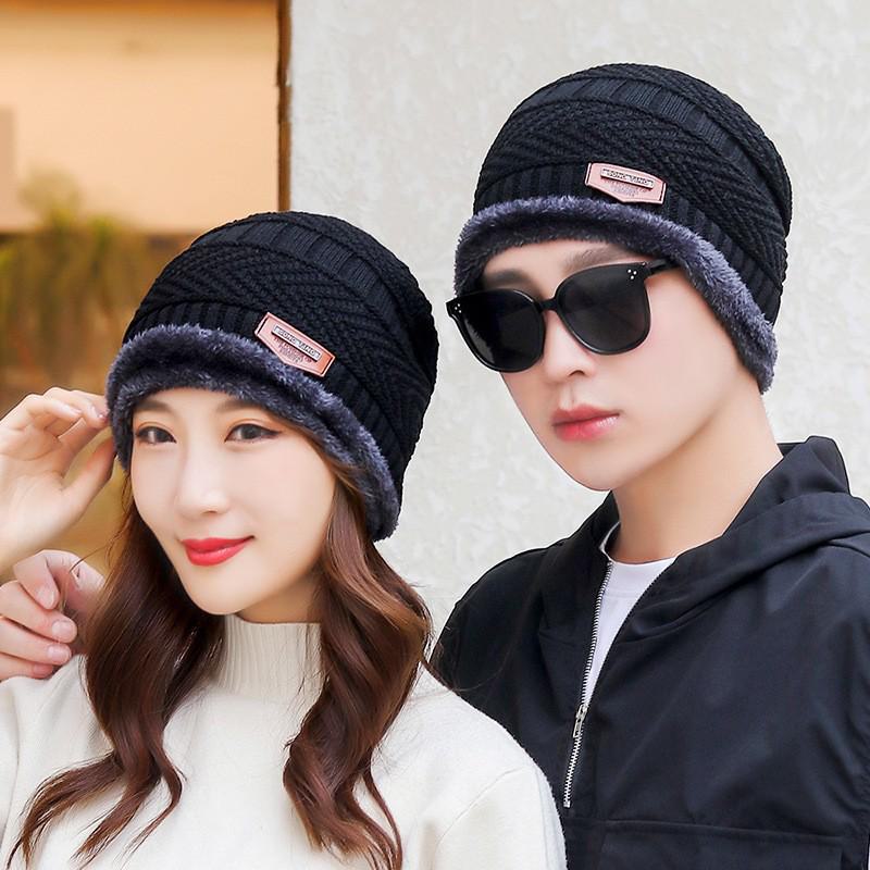 Unisex Winter Hats: Warm, Thick Knitted Wool with Velvet Lining, plus Cotton Hats with Earmuffs and Cold-Proof Neckband.