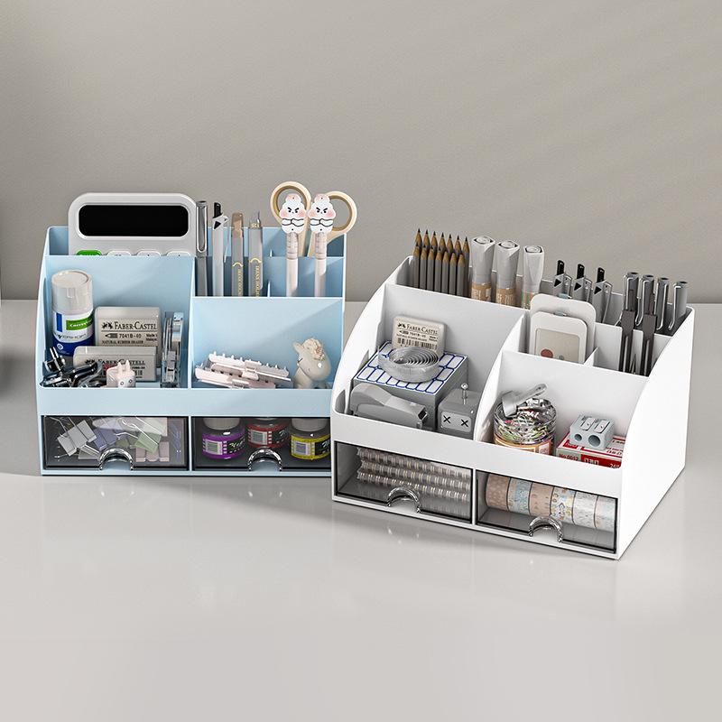Transparent Desktop Organizer with Small Drawers - Ideal for Office, Study, and Stationery Storage