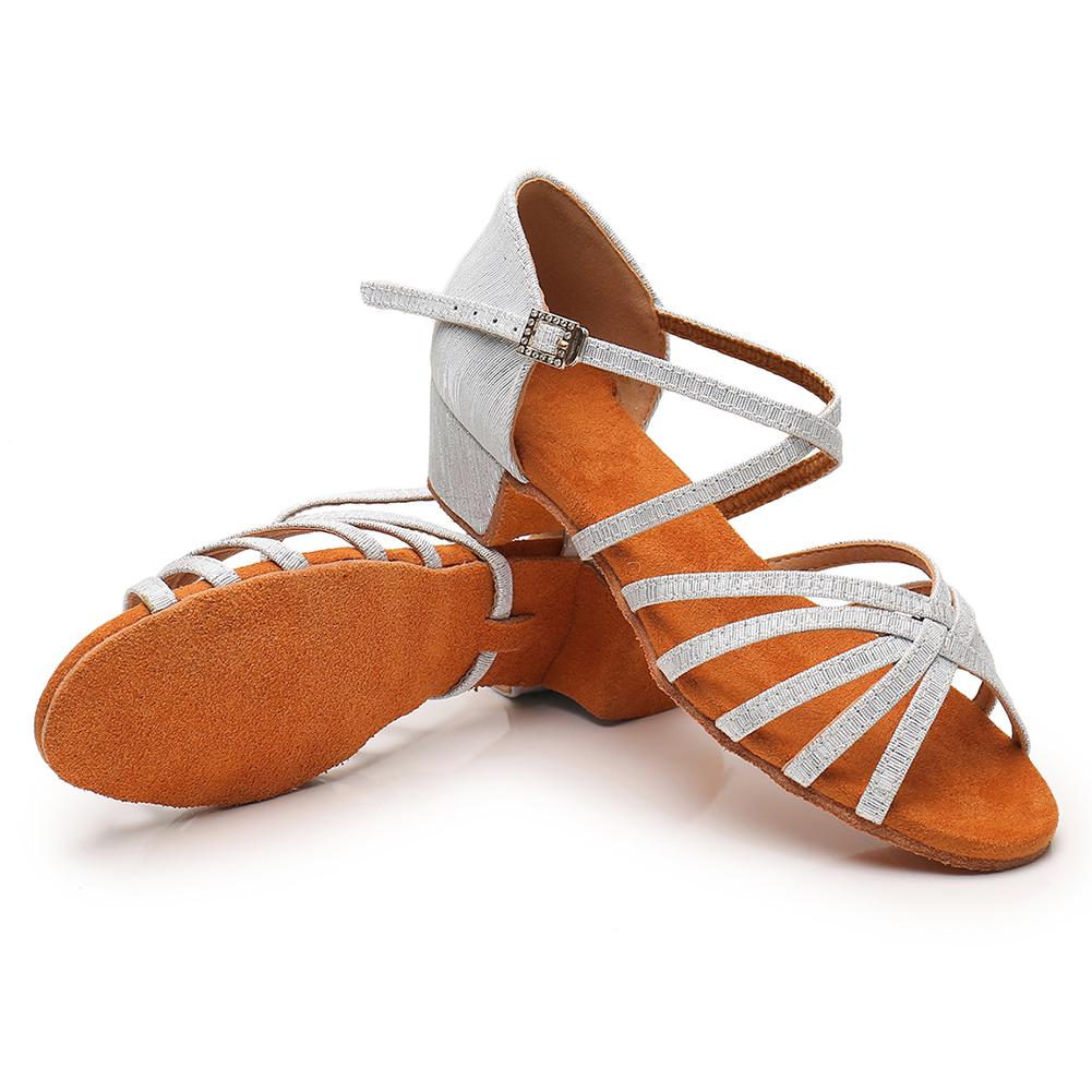 Mädchen-Lateintanzschuhe, niedriger Absatz, Damen-Ballsaal-Tango-Sandalen, 3,5 cm Absatz