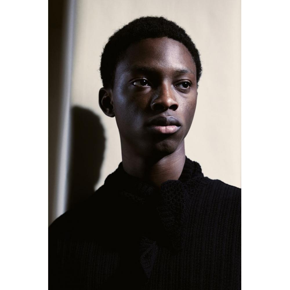 H M crocHeT Look T sHirT Regular fiT Black