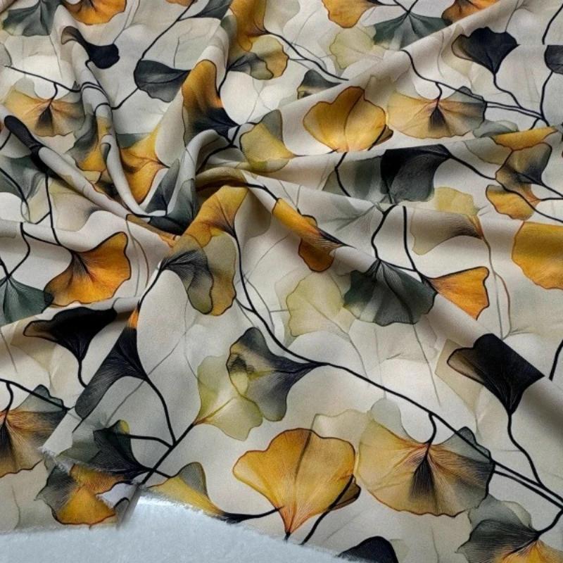 100x150cm Floral Printed Style Fabric Summer Silk Chiffon Fabric for Diy Sewing Soft Comfortable Dress Shirt Pajamas Pants