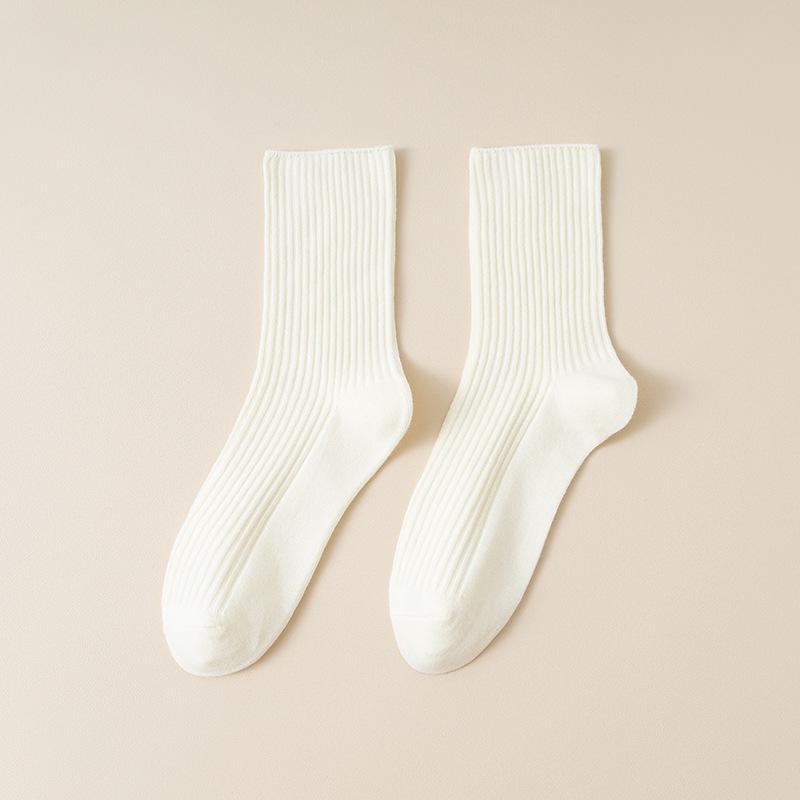 

Женские хлопковые полосатые бесшовные носки до середины икры – Дышащие, повседневные и универсальные для осени/зимы Deluxe Edition бежевый