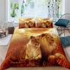 Three-Piece 3D Digital Printing Black Lion Quilt Cover