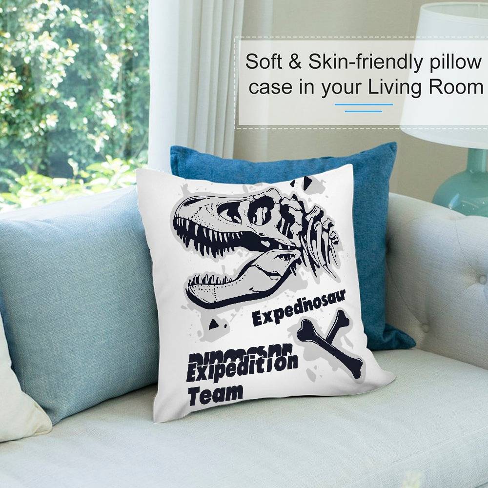 Federa per Cuscino Dinosauro Peluche Corto Stampa Double-sided Quadrata Copricuscini Decorazione Cuscino Divano Casa