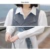 Elegant 2025 Spring/Summer Two-Piece Set: Solid Shirt + Denim Vest