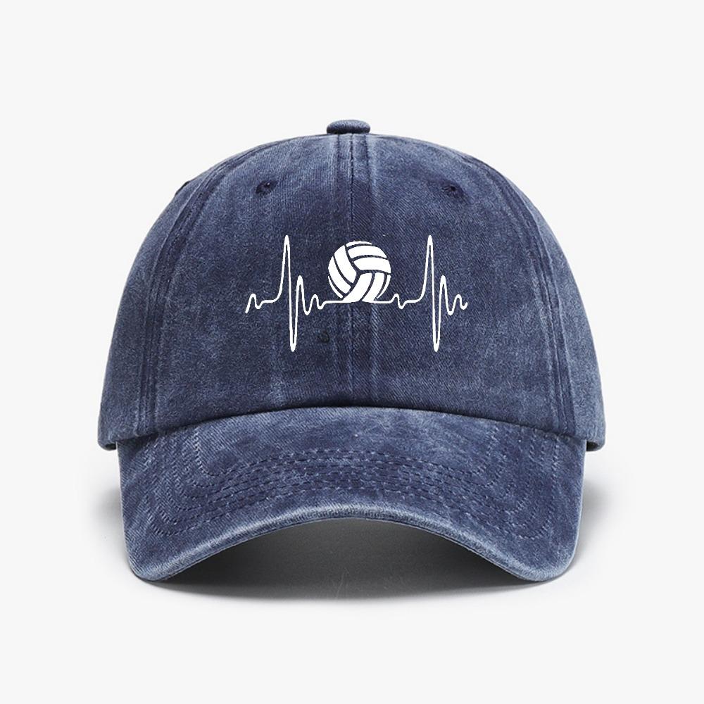 Heartbeat Volleyballs Harajuku Pop Cowboy Baseball Cap Adjustable Snapback Hats for Basketball Fans Hat