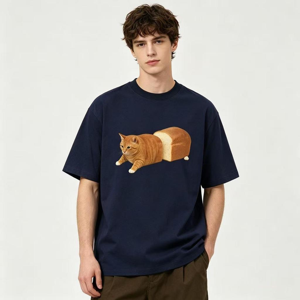 Quirky Cat Print Short Sleeve Summer Casual Unisex T-shirt