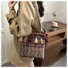 Ethnic Style Shoulder Bag For Women With Woven Fabric And Tassel Decoration For Daily Use