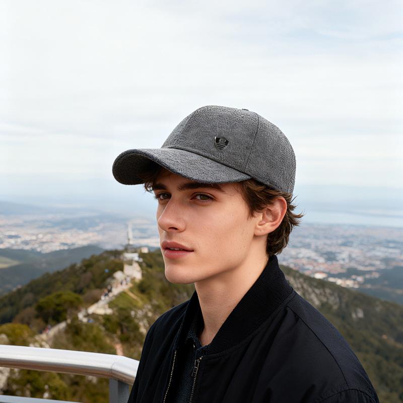 Warm Ear Protection Baseball Cap Middle-Aged Men's Winter Velvet Cap Dad Grandpa Outdoor Cold-Proof Cotton Cap