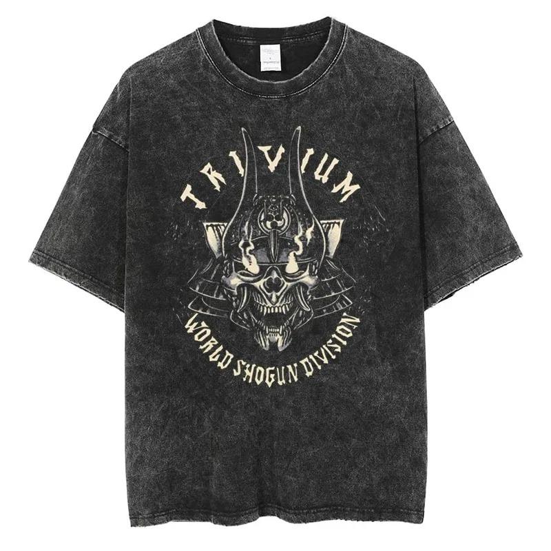 Metalowy Zespół Trivium Shogun Plakat Koszulki Męskie Damskie Bawełna Vintage Spłowiałe Highstreet Oversize Męskie Damskie Koszulki Letnie