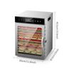 Food Dehydrator Stainless Steel Large Capacity 12-Tray Jerky Dryer Energy Saving Temperature Control Electric Food Preserver