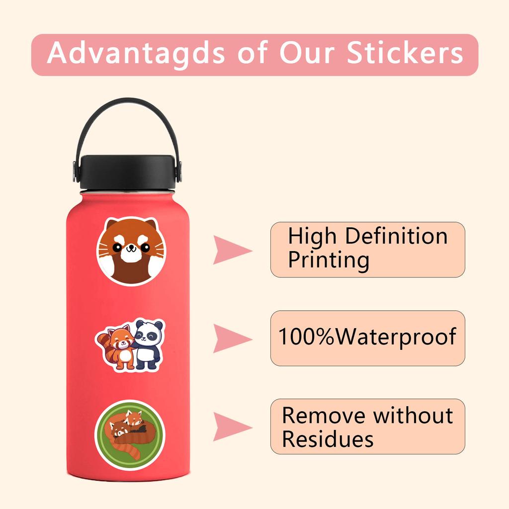 110 New Red Panda Graffiti Stickers Suitcase Mobile Phone Skateboard Cartoon Waterproof Stickers