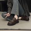 British style uniform JK small leather shoes women's 2025 spring and autumn new shallow mouth belt buckle one pedal patent leather loafers