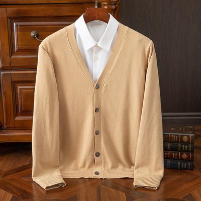 Maglione Cardigan da Uomo Business Casual Classico Scollo a V Tinta Unita Cardigan Maglione Uomo Moda Coreana Abbigliamento Uomo