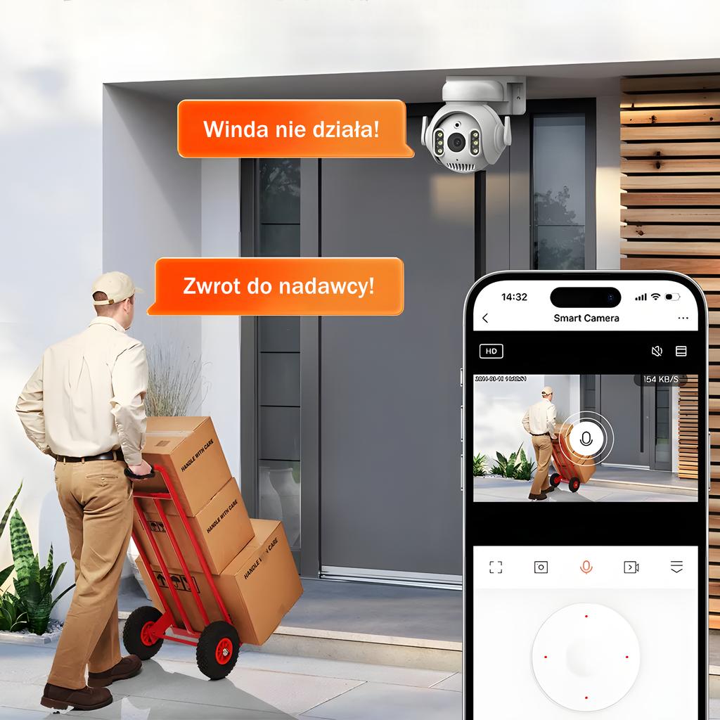 Outdoor PTZ IP Camera Tuya Wifi 1080P IR LEDs Motion Detection
