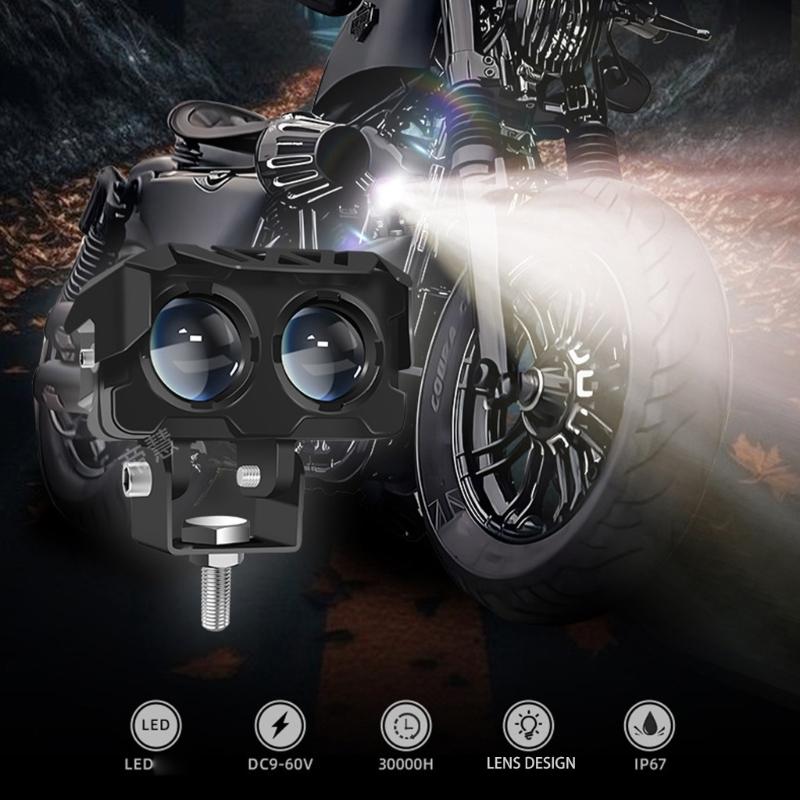 High Intensity Double Color Motorcycle Work Light for Enhanced Safety Durability in All Weather Conditions and Terrains