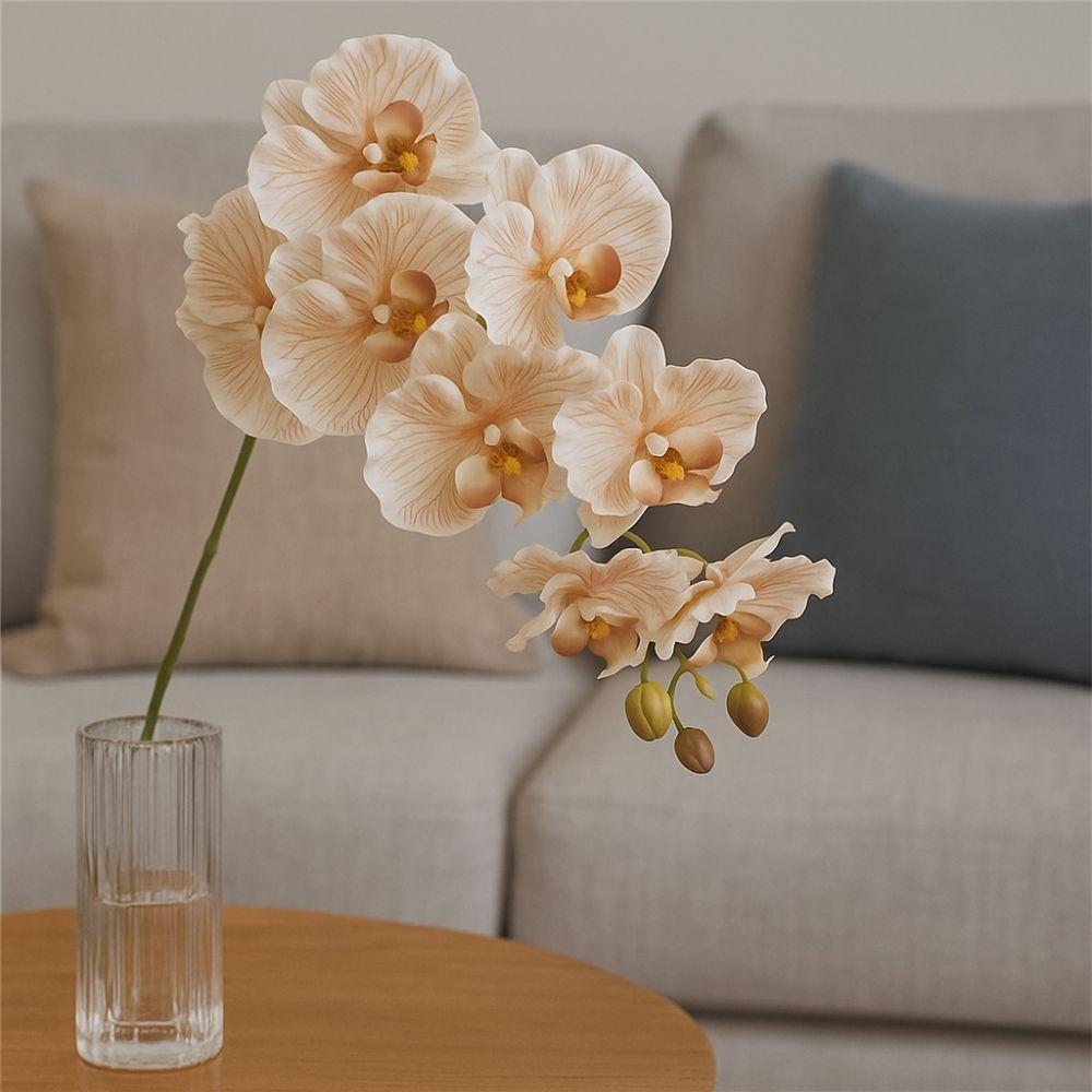 Real Touch Fake Phalaenopsis Flower 9-Heads Silk Phalaenopsis Orchid  Wedding Decoration