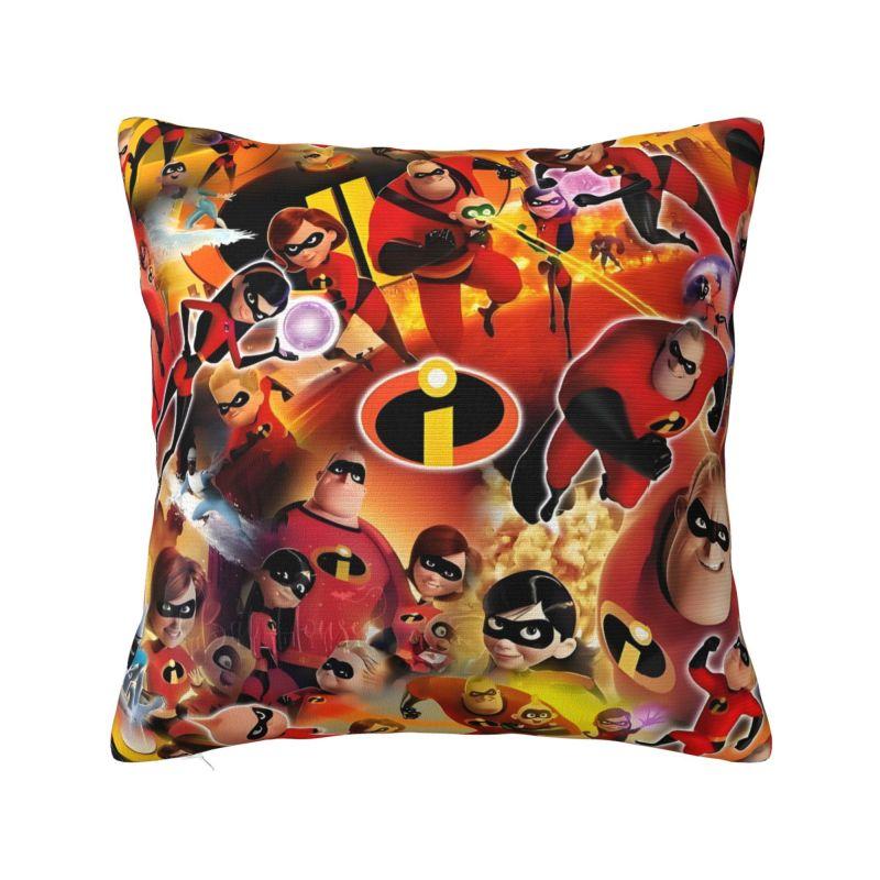 Nordic Style Animation The Incredibles Cushion Cover Polyester Superhero Comedy Throw Pillow Case for Car Square Pillowcase