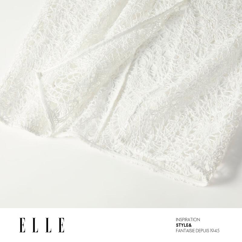 ELLE Lace Design High-Waist Mermaid Skirt
