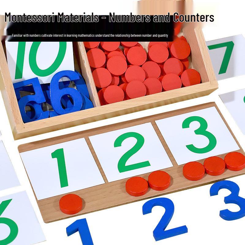 Montessori Math Abacus & Number Counters: Educational Toys for Kindergarten Cognitive Development (1-10)