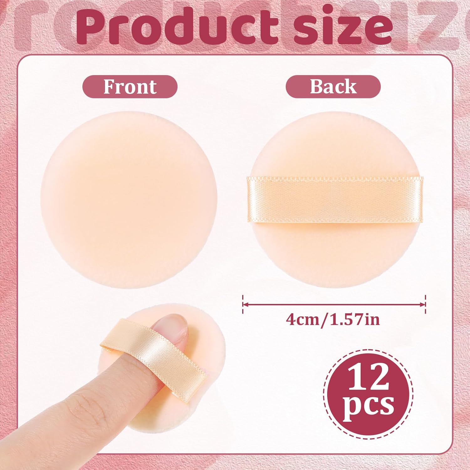 12 PCS Small Powder Puff Mini, Makeup Powder Puff Skin Color Soft Small Powders Puffs 1.5 Inches Powders Pact Microfiber Makeup Sponges Finger-Sized