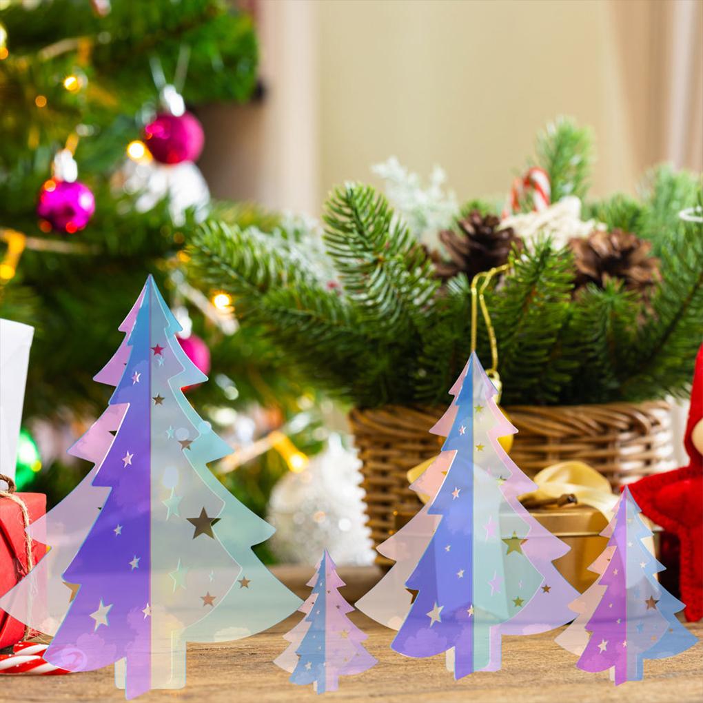 New 4PCS/SET Dazzling Paper Snowflakes Hanging 3D Waterproof For Festival Celebration Reusable Iridescent Christmas Garland