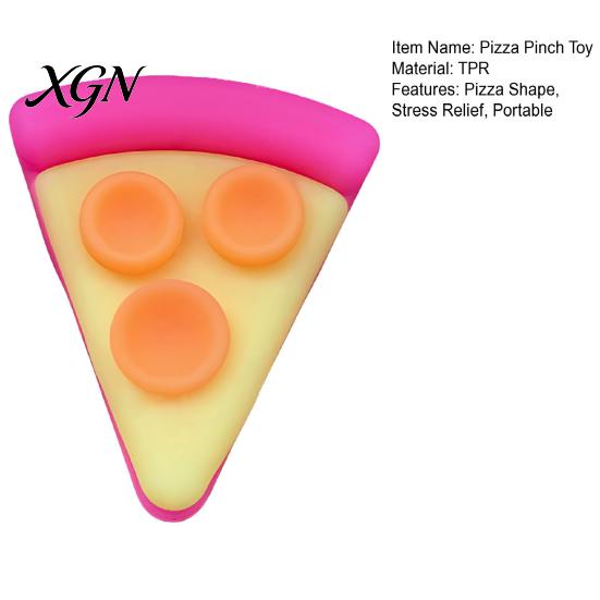 Handheld Fidget Toy Pizza Piece Squeeze Stress Relief Mini Sensory Pinch Home Office Worker Soft Stretchy Simulation Food