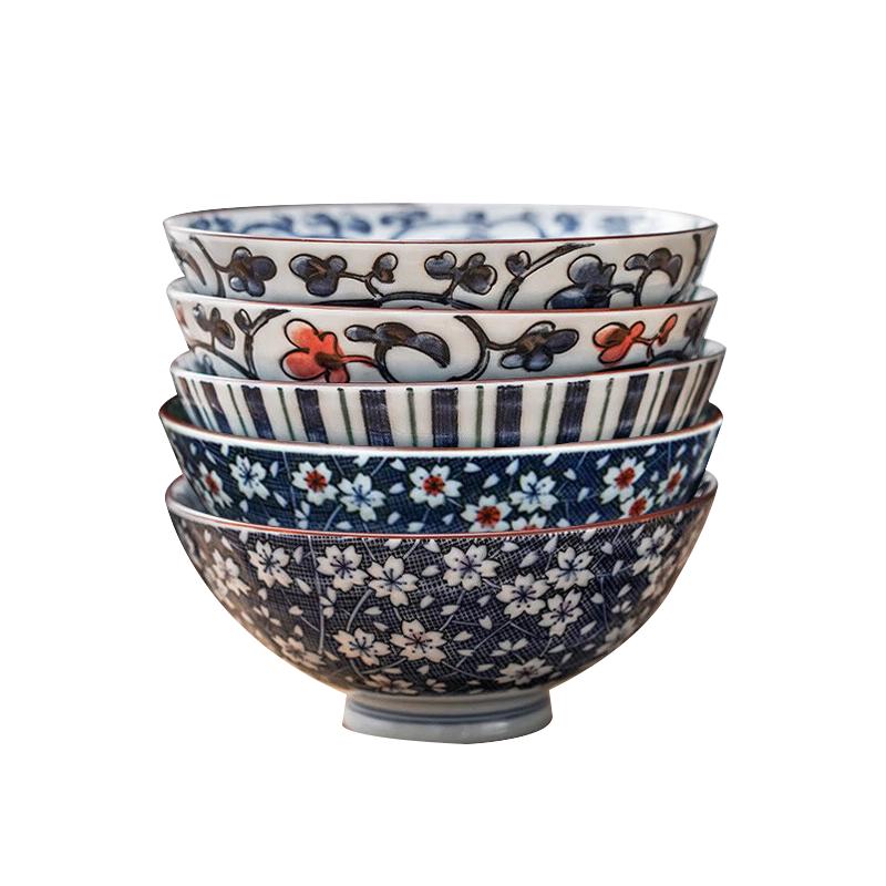 Mino Ware Japanese Style Rice Bowl Set 5.5 inches