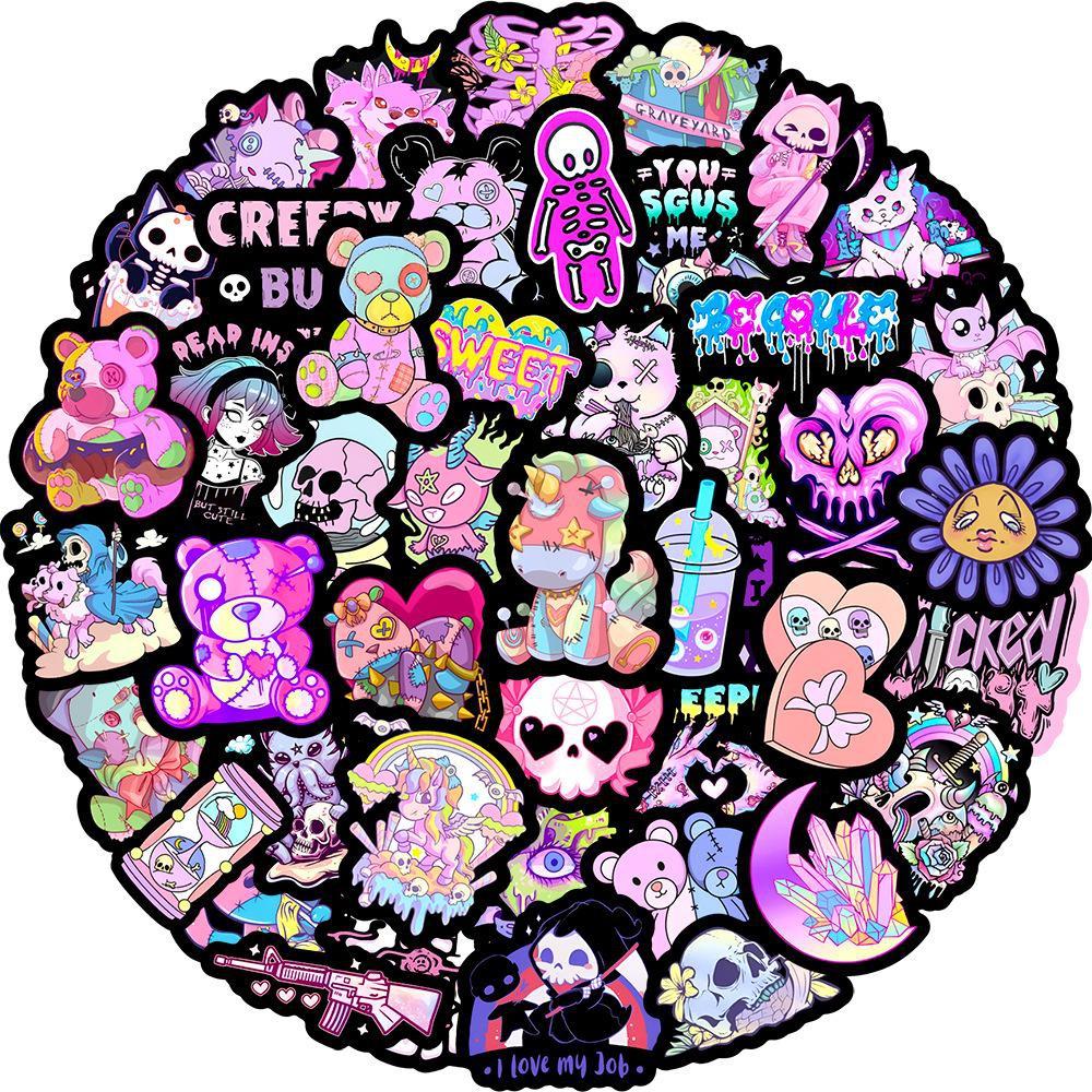 10/50pcs kawaii halloween stickers Purple Skull gothic graffiti Stickers for DIY Luggage Laptop Motorcycle Sticker