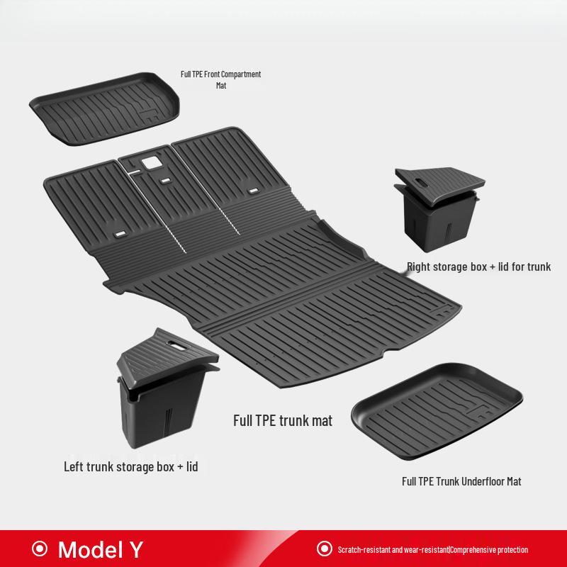 Upgraded TPE Trunk Mat Set for Tesla Model Y3 - Front & Rear Trunk, YL Interior Accessories