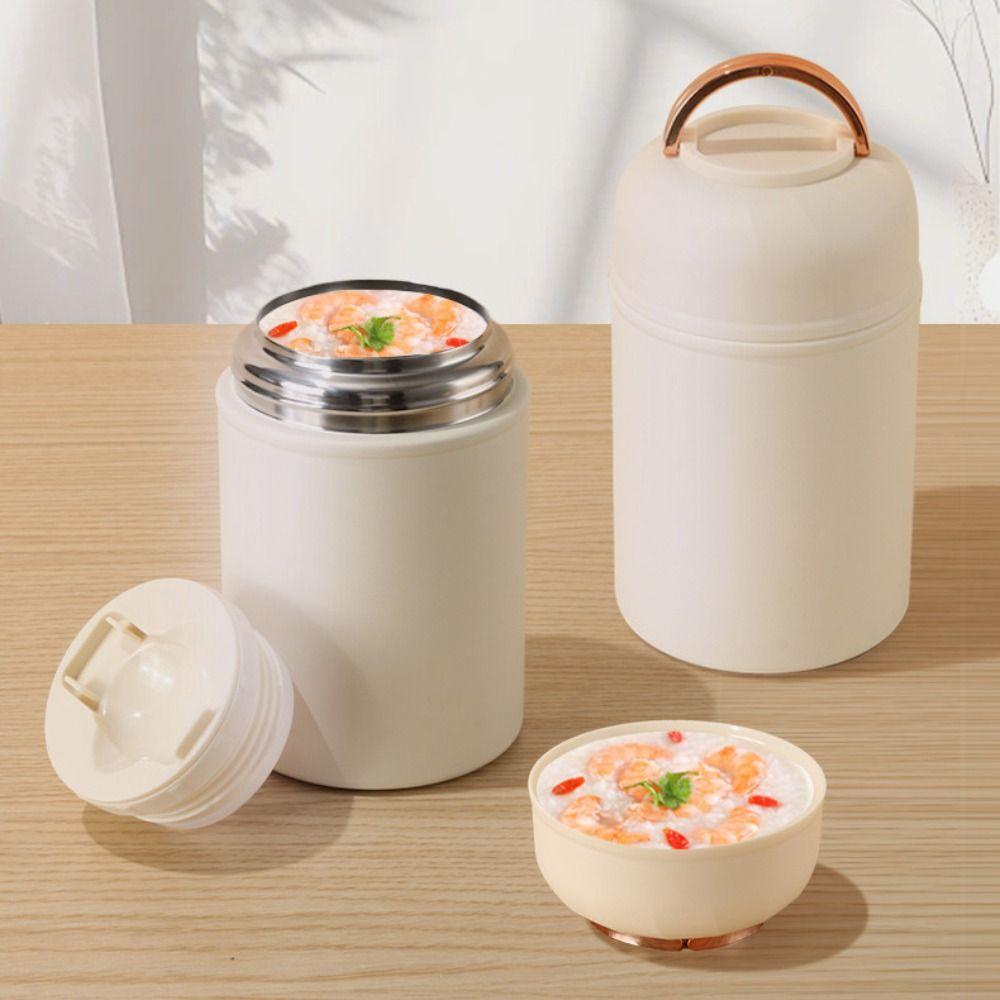 Handheld Thermal Soup Cup 500ml Wall Insulated Tumbler Food Thermal Jar  School