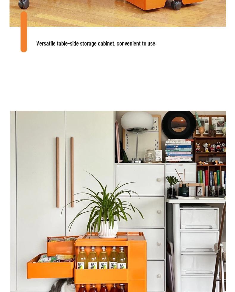 Nordic Rotating Multi-Layer Storage Cabinet: Versatile Makeup, Bedside, or Snack Organizer