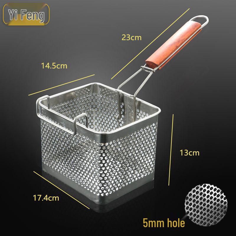 304 Stainless Steel Frying Basket for Electric Fryer - Oil Control, Thickened Design for Frying Skewers and French Fries