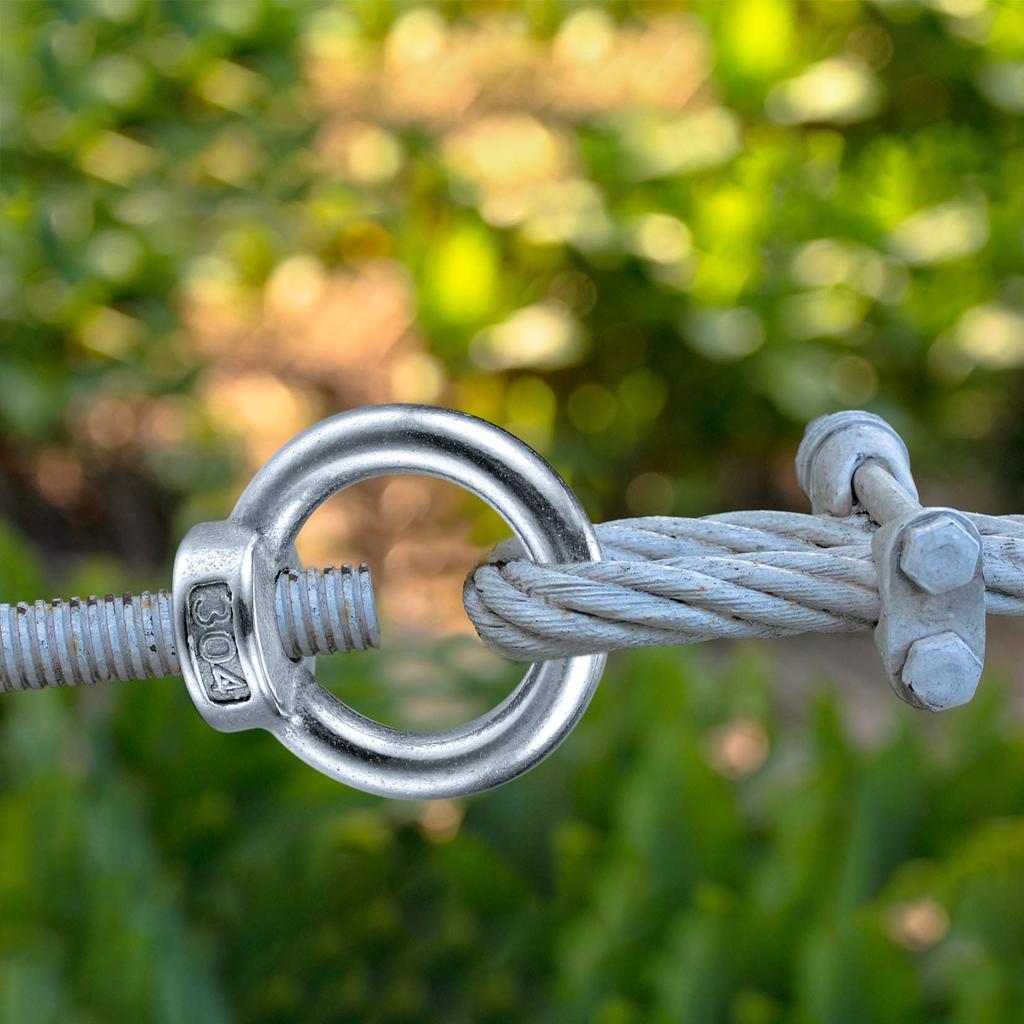 8pk M10 Stainless Steel Eye Nuts - Silver Lifting Rings for Hardware & Fastening