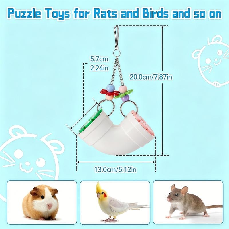 Engaging Bird Toy With Treats Dispenser Design Cage Hanging Foraging Toy for Active Small Pet Parrots And Entertainment