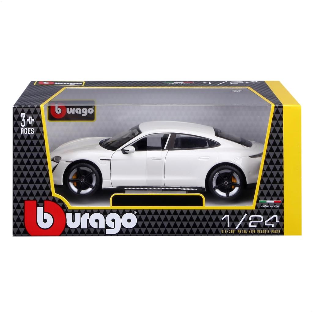 Bburago Scară Porsche Taycan Turbo S Alb Model Diecast Finisat WT 1/24 / Mașină, Produs, 18-21098