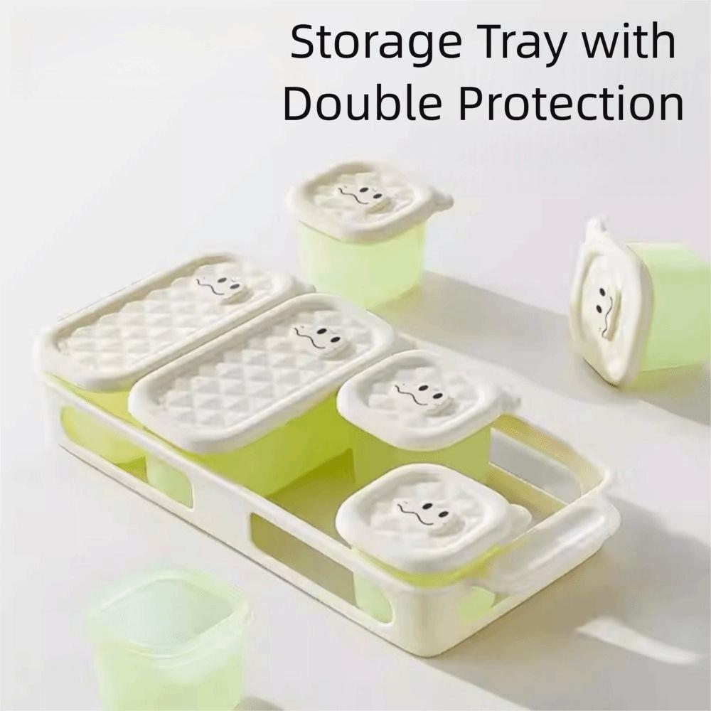 Square Shape Silicone Ice Cube Mold Heat Resistance Food Storage Container  Fruit Storage
