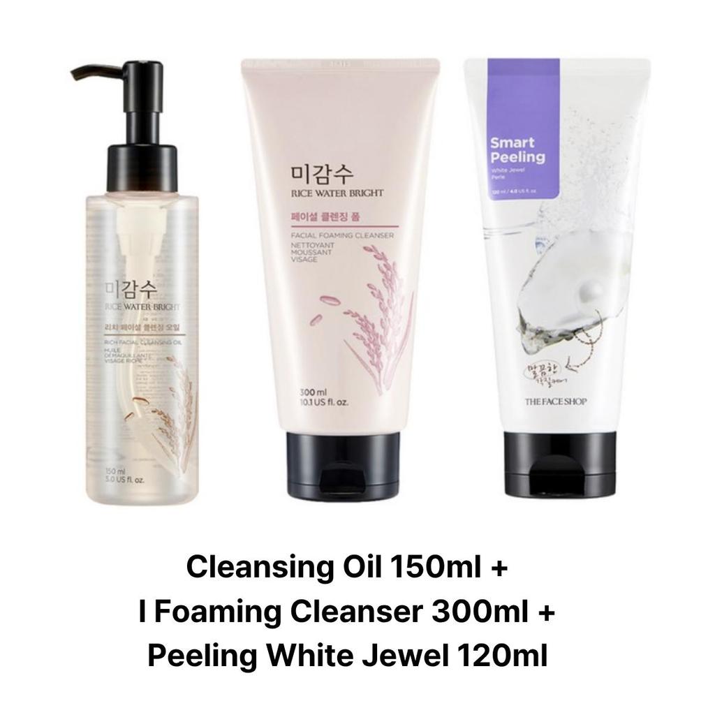 [THEFACESHOP] Rice Water Bright Set: Rich Cleansing Oil 150ml + Foam 300ml