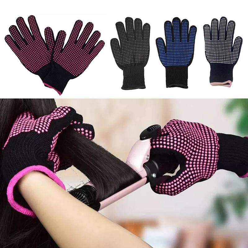 1Pc Double-Sided Hair Straightener Perm Curling Hairdressing Heat Resistant Finger Glove Hair Salon Tools Thermal Styling Gloves