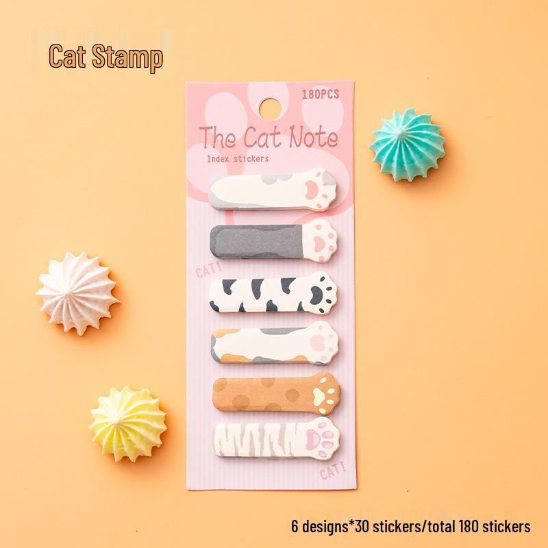 Cute Cat Sticky Notes & Bookmarks: Cartoon Index Markers, Student Classification Tabs, Reusable DIY Stickers