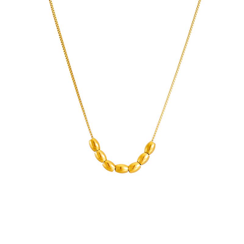 High-End Titanium Steel Seven Love Beans Necklace - Trendy, Versatile Clavicle Chain for Women