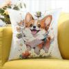 cute Corgi World Various Sizes Square Pillow Case For Car Home Bedchamber Decor