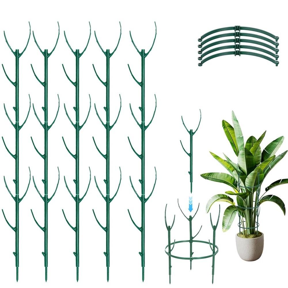 3/5PCS New Stackable Plant Support Frame Detachable Weather-resistant Plant Cage Twig Trellis Plant Growth Stakes Indoor Plants