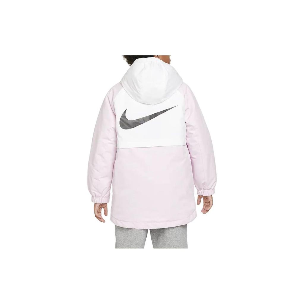 Nike Kids Mid-Length Color Block Hooded Zip-Up Casual Jacket Kids Jackets Foam-Pink FV3043-663