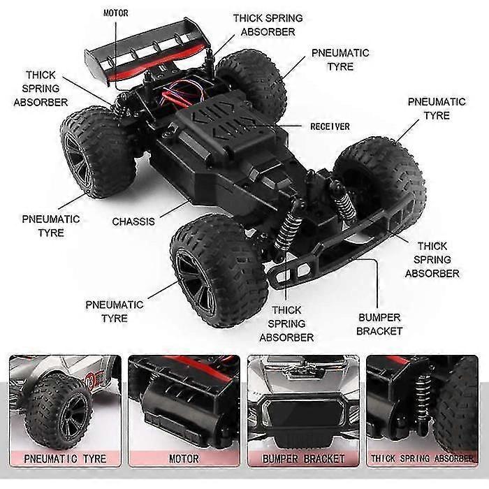 Afstandsbediening Auto - 2.4ghz Hoge Snelheid grote wielen Rc Auto's, Speelgoedauto Cadeau Voor Kinderen