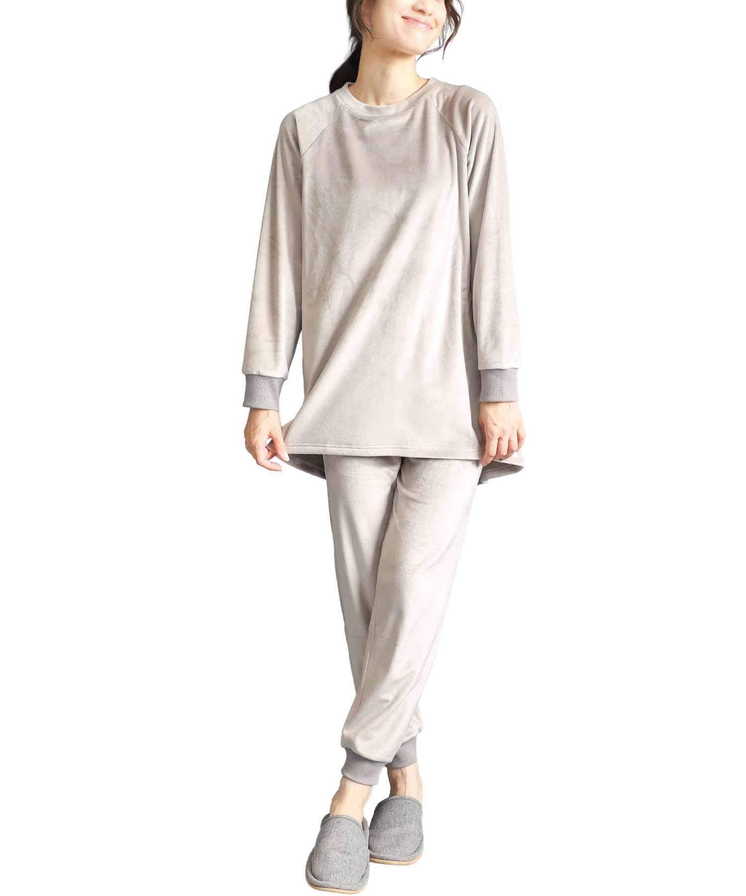 

ON NISHIKI Winter Long Top and Bottom Fluffy Stretch Pullover Long Long Loungewear Women s Pajamas, Sleeves, Set, Warm, Velvet, Style, Length, Pants,