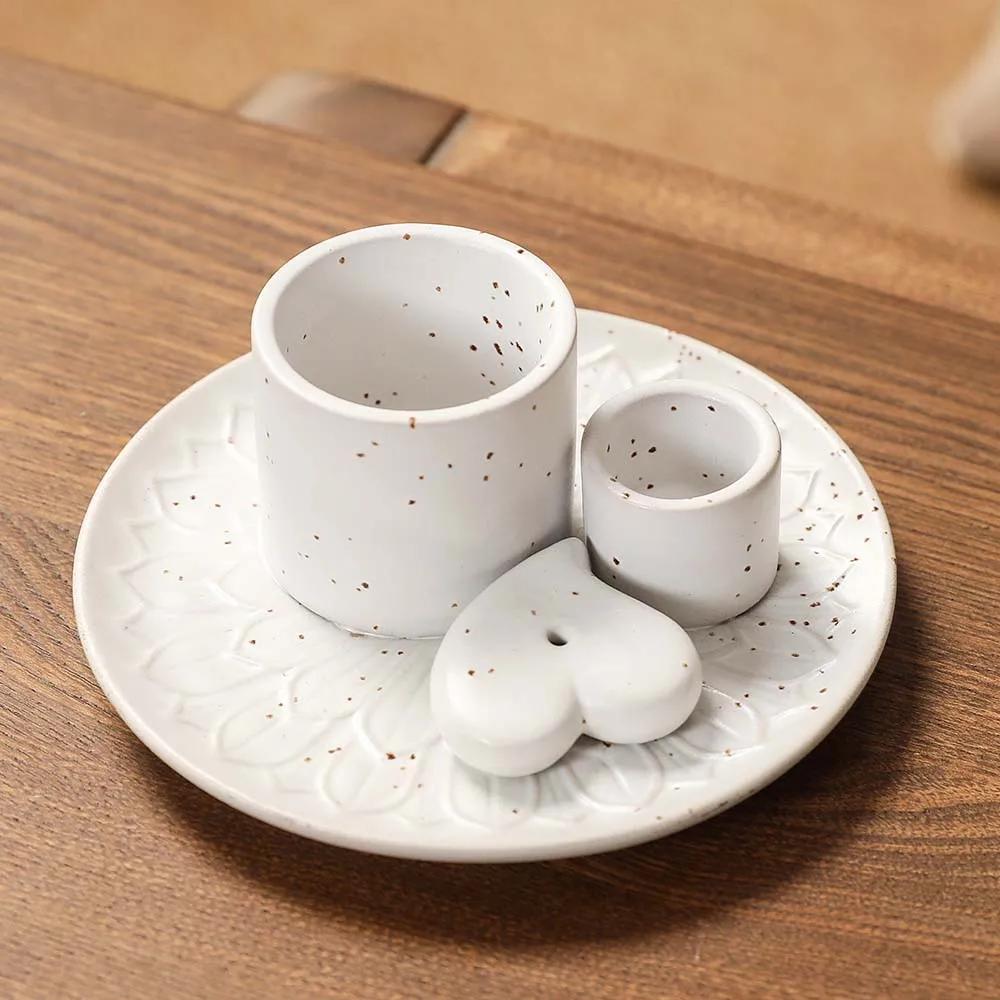 1 Stück, Kerzenhalter aus Keramik, Salbei- & Palo Santo-Ablage, Nordische Heimdekoration zur Schaffung einer entspannenden Atmosphäre (Ohne Weihrauch)